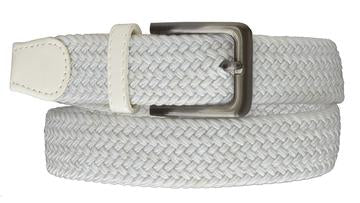 Round Silver Buckle Braided Elastic Stretch Belt