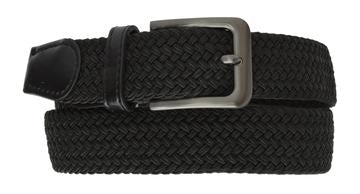 Round Silver Buckle Braided Elastic Stretch Belt