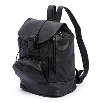 Genuine Leather Backpack with Convertible Strap Super Soft Black