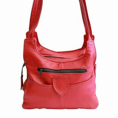 Classic Genuine Leather Crossbody Bag Red
