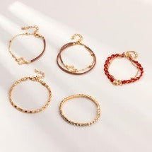Sparkle Double Wrop Fashion Women Bracelet Set