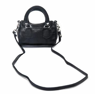 Mini Leather Satchel Bag Black