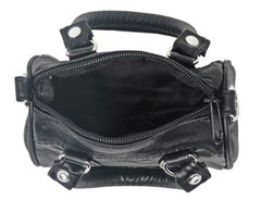 Mini Leather Satchel Bag Black