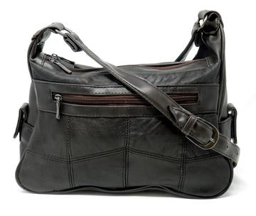 Soft Leather 3 Compartments Shoulder Purse for Women