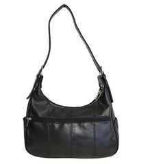 Soft Genuine Leather Shoulder Bag Black