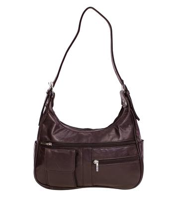 Soft Genuine Leather Shoulder Bag Brown