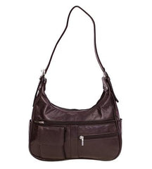 Soft Genuine Leather Shoulder Bag Brown