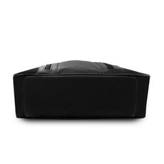 Sleek Multi Pockets Leather Shoulder Handbag Black