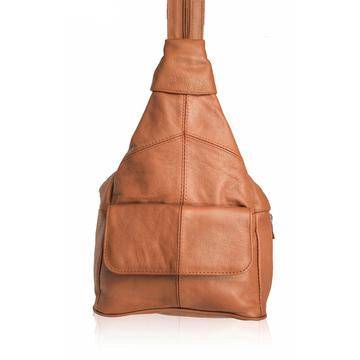 Leather Backpack by AFONiE Tan