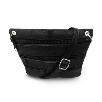 Pouch on your Belt Leather Crossbody Bag Black