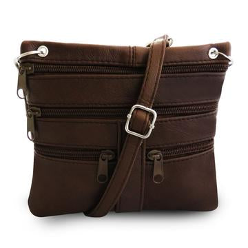 Pouch on your Belt Leather Crossbody Bag Brown