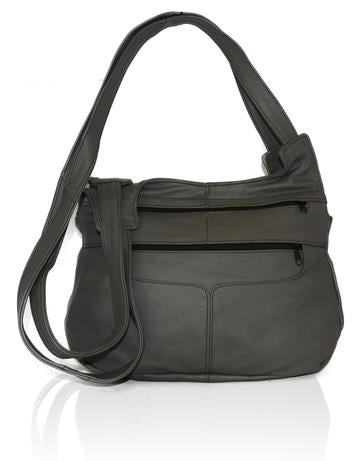 Leather Hobo Bag by AFONiE grey