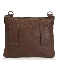 Mini Genuine Leather Crossbody Bag Brown