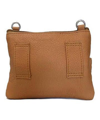 Mini Genuine Leather Crossbody Bag Tan