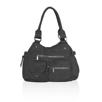 Soft Multi-Pocket Shoulder Bag Black