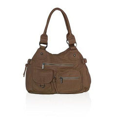 Soft Multi-Pocket Shoulder Bag Brown