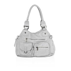 Soft Multi-Pocket Shoulder Bag Silver