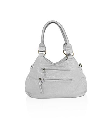 Soft Multi-Pocket Shoulder Bag Silver