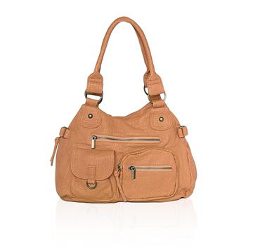 Soft Multi-Pocket Shoulder Bag Tan
