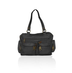 Washable Vegan Leather Series- Comfortable Shoulder/Bowling Bag Black