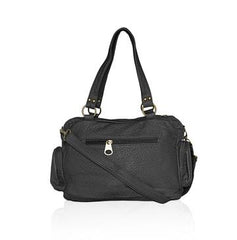 Washable Vegan Leather Series- Comfortable Shoulder/Bowling Bag Black