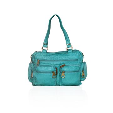 Washable Vegan Leather Series- Comfortable Shoulder/Bowling Bag Green