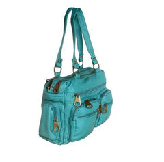 Washable Vegan Leather Series- Comfortable Shoulder/Bowling Bag Green