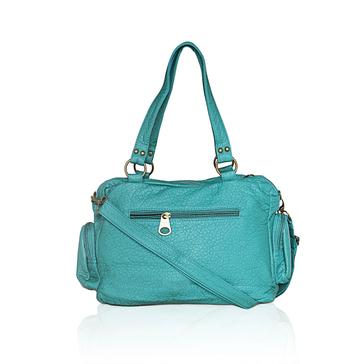 Washable Vegan Leather Series- Comfortable Shoulder/Bowling Bag Green