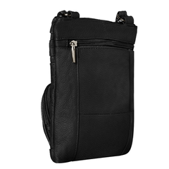 Soft Leather Crossbody Bag with Wallet Black