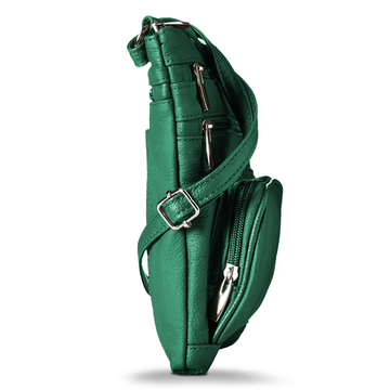 Soft Leather Crossbody Bag with Wallet Teal