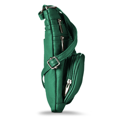Soft Leather Crossbody Bag with Wallet Teal