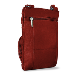 Soft Leather Crossbody Bag with Wallet Red