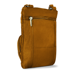 Soft Leather Crossbody Bag with Wallet Tan