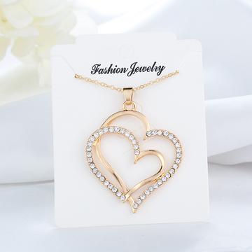 14K Gold Brass Heart Together Necklace