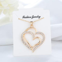 14K Gold Brass Heart Together Necklace