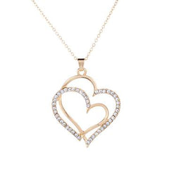 14K Gold Brass Heart Together Necklace