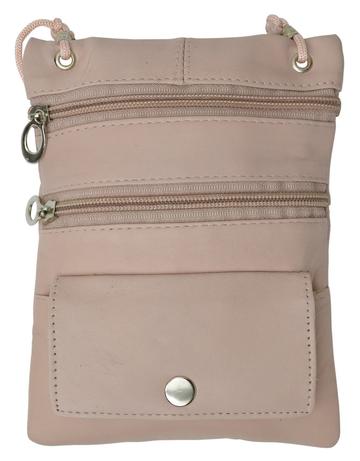 Soft Genuine Leather 2-in-1 Cross-Body Travel Bag Beige