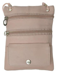 Soft Genuine Leather 2-in-1 Cross-Body Travel Bag Beige