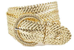 Women’s Large Braided Belt with Detailed Buckle