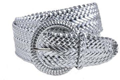 Women’s Large Braided Belt with Detailed Buckle