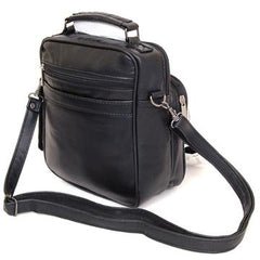Unisex Leather Organizer Camera Style Bag Black