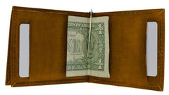 AFONiE Leather Flap Money Clip Wallet