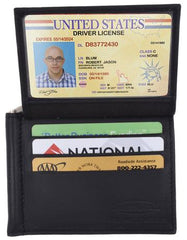 AFONiE Leather Flap Money Clip Wallet