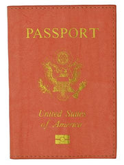 Leather USA Logo Passport Holder - Navy Blue