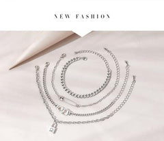 Love Silver Fashion 4 PC Bracelet set