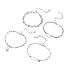 Love Silver Fashion 4 PC Bracelet set
