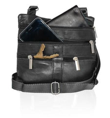 Soft, Thin, Light, Mini Crossbody Leather Purse Black