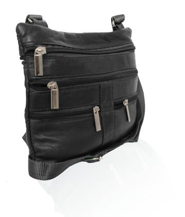 Soft, Thin, Light, Mini Crossbody Leather Purse Black