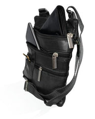 Soft, Thin, Light, Mini Crossbody Leather Purse Black