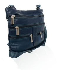 Soft, Thin, Light, Mini Crossbody Leather Purse Navy Blue